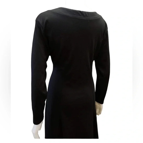 Daniel Hechter Maxi Black Long Sleeve Dress Size  12 - Picture 4 of 10